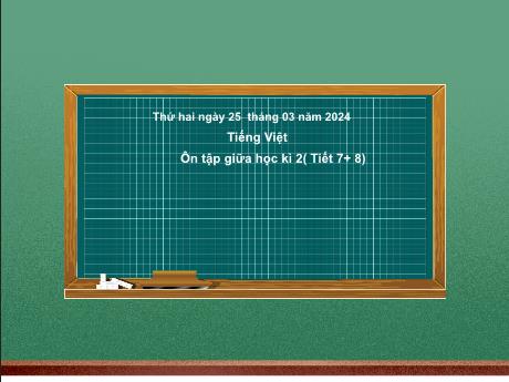 Bài giảng Tiếng Việt 2 (Kết nối tri thức) - Ôn tập giữa học kì 2 (Tiết 7+8) - Năm học 2023-2024 - Nguyễn Thị Hồng Thuần