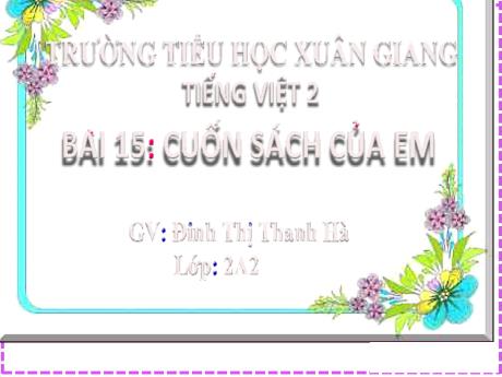 Bài giảng Tiếng Việt 2 (Luyện từ và câu) Kết nối tri thức - Bài 16: Khi trang sách mở ra (Tiết 4) - Đinh Thị Thanh Hà