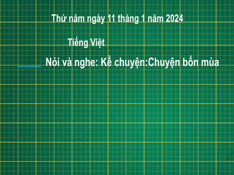 Bài giảng Tiếng Việt 2 (Nói và nghe) Kết nối tri thức - Bài 1: Kể chuyện Chuyện bốn mùa - Năm học 2023-2024 - Nguyễn Thị Hồng Thuần