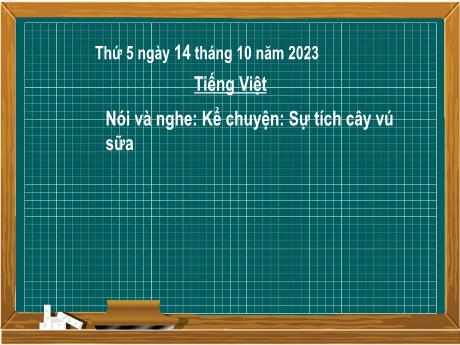 Bài giảng Tiếng Việt 2 (Nói và nghe) Kết nối tri thức - Bài 27: Kể chuyện Sự tích cây vú sữa - Năm học 2023-2024 - Nguyễn Thị Hồng Thuần