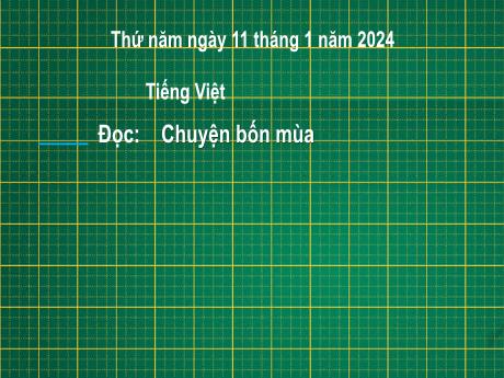 Bài giảng Tiếng Việt 2 (Tập đọc) Kết nối tri thức - Bài 1: Chuyện bốn mùa - Năm học 2023-2024 - Nguyễn Thị Hồng Thuần