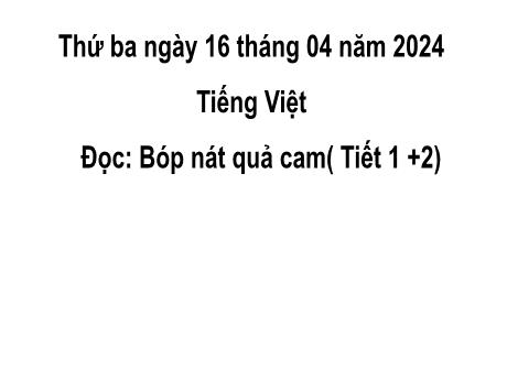 Bài giảng Tiếng Việt 2 (Tập đọc) Kết nối tri thức - Bài 23: Bóp nát quả cam - Năm học 2023-2024 - Nguyễn Thị Hồng Thuần
