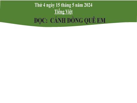 Bài giảng Tiếng Việt 2 (Tập đọc) Kết nối tri thức - Bài 30: Cách đồng quê em - Năm học 2023-2024 - Hà Thị Mỹ Hướng
