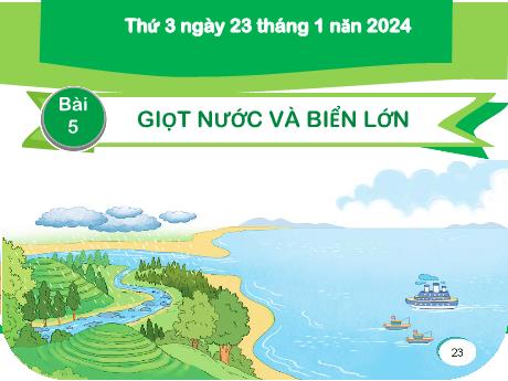 Bài giảng Tiếng Việt 2 (Tập đọc) Kết nối tri thức - Bài 5: Giọt nước và biển lớn - Năm học 2023-2024 - Mai Thị Thuận