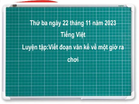 Bài giảng Tiếng Việt 2 (Tập làm văn) Kết nối tri thức - Bài 20: Viết đoạn văn kể về một giờ ra chơi - Năm học 2023-2024 - Nguyễn Thị Hồng Thuần