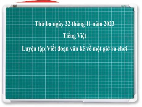 Bài giảng Tiếng Việt 2 (Tập làm văn) Kết nối tri thức - Bài: Viết đoạn văn kể về một giờ ra chơi - Năm học 2023-2024 - Phan Thị Loan