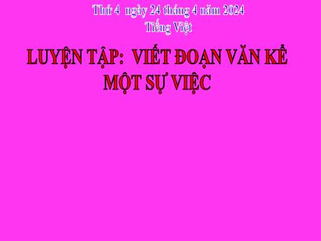 Bài giảng Tiếng Việt 2 (Tập làm văn) Kết nối tri thức - Bài: Viết đoạn văn kể một sự việc - Năm học 2023-2024 - Phan Thị Loan