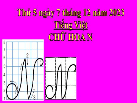 Bài giảng Tiếng Việt 2 (Viết) Kết nối tri thức - Bài: Chữ hoa N - Năm học 2023-2024 - Phan Thị Loan