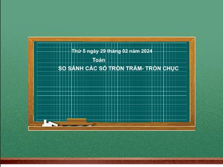 Bài giảng Toán 2 (Kết nối tri thức) - Bài 50: So sánh các số tròn trăm - tròn chục - Năm học 2023-2024 - Mai Thị Thuận