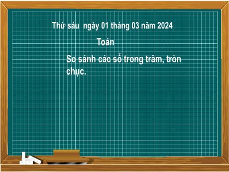 Bài giảng Toán 2 (Kết nối tri thức) - Bài 50: So sánh các số tròn trăm, tròn chục - Năm học 2023-2024 - Nguyễn Thị Hồng Thuần
