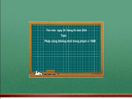 Bài giảng Toán 2 (Kết nối tri thức) - Bài 59: Phép cộng (không nhớ) trong phạm vi 1000 - Năm học 2023-2024 - Nguyễn Thị Hồng Thuần