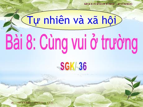 Bài giảng Tự nhiên và Xã hội 1 (Kết nối tri thức) - Bài 8: Cùng vui ở trường - Nguyễn Thị Thanh Hiền